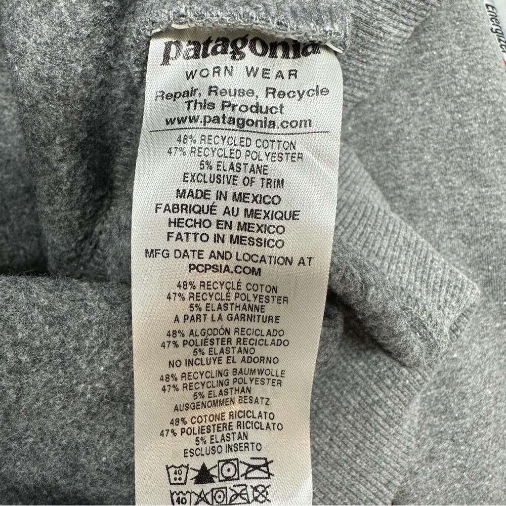 Patagonia Uprisal Fitz Roy Bison Sweatshirt Hoodie Unisex Gray Size S - Picture 8 of 8